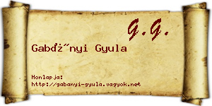 Gabányi Gyula névjegykártya