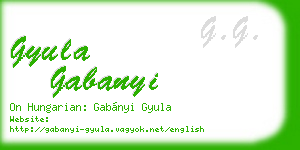 gyula gabanyi business card